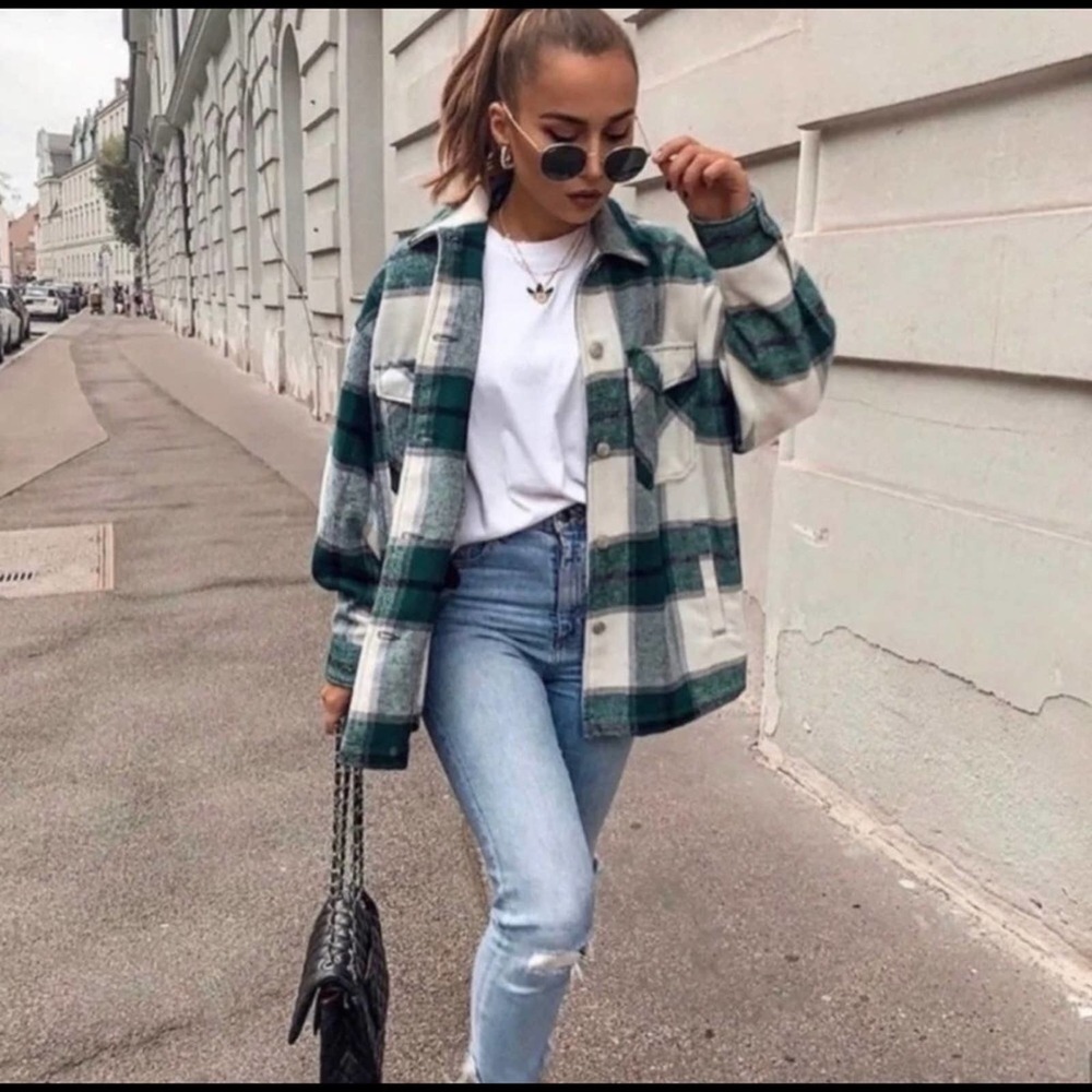 Zara wool blend overshirt jacket